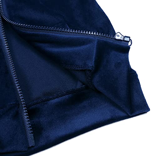 Unisex Kids Velvet Tracksuit Jogger Set Solid Velour Long Sleeve Zipper Hoody Tops + Sweatpants Outfits 2PCS3