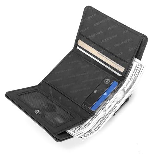 Image of Montana West Wallet Women RFID Blocking Wallets, Card Cases & Money Organizers Wallets with Zipper Coin Pocket, 1 Black, 4.3 inch x 3.3 inch x 1.6 inch, Casual