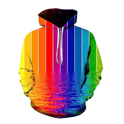 Lgbtq Herren-Kapuzen-Sweatshirt, Regenbogenfarben, gestreift, Sweatshirt, Gay Pride Month Neonfarben, Pullover, Westen und Hoodies, Sport, lässig, Herbst und Winter, Sweatshirts, bunt, Hoodie
