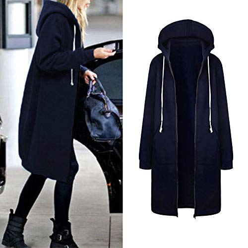 Generic Long Hoodie for Women 2024 Casual Zip Up Drawstring Fleece Sweatshirt Oversized Jackets Coat Lightweight Fall Clothes4