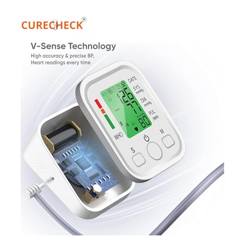 Image of BP Monitor Fully Automatic Blood Pressure Machine to Check Digital Accurate Level for Home Monitoring Device with Talking Function,Large Display + Cuff Kit (White)