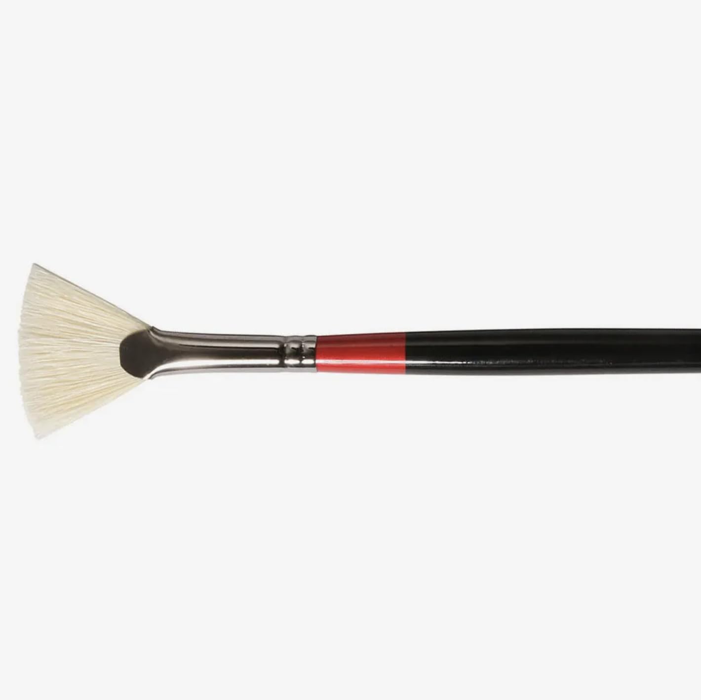 Daler-Rowney Georgian Oil Brush, Natural Hog Bristle, Long Handle, Fan, 2