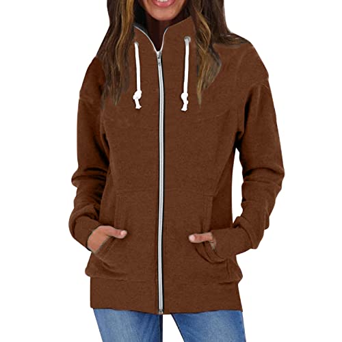 hjinlinw Sweatjacke Damen Mit Kapuze Übergangsmantel Damenjacke...