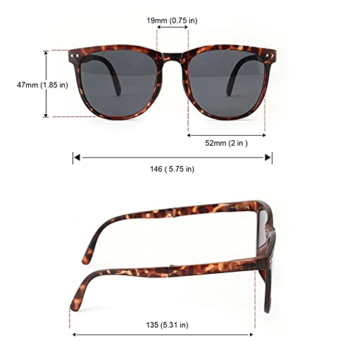 GIFIORE Folding Polarized Sunglasses for Women Men Foldable Driving Anti-glare Sun Glasses with Case,Ultralight 19g3