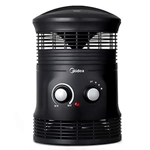 Midea NF18-17PA 1800W mini-ventilatorkachel met 360° brede oscillatie, 2 warmtestanden, programmeerbare thermostaat, stille verwarming, ventilatorkachel, zwart