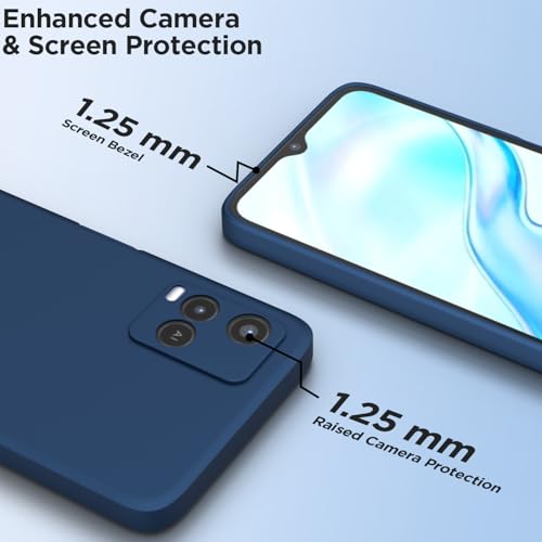 Image of Outlouders Back Cover for Vivo Y21 2021 / Vivo Y33s | Camera Protection | Durable Soft Matte Silicone Bumper Case (Blue)
