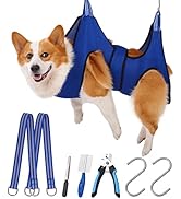 Kkiimatt Dog Grooming Hammock Pet Grooming Hammock Harness with Nail Clippers, Dog Grooming sling...