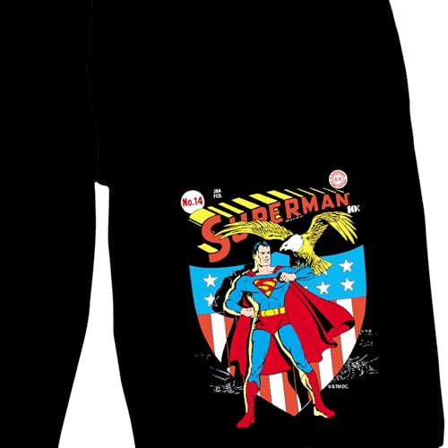 Superman Classic Comic Art Men's Black Sleep Pajama Shorts2