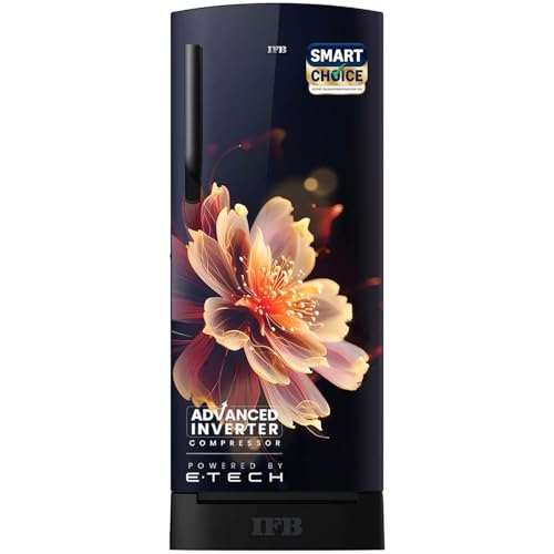 IFB Smart Choice 197L 5 Star Direct-Cool Single Door Refrigerator with Advanced Inverter Compressor (IFBDC-2235DBMED,Mystic Bloosom Blue) Extraordinary Storage with Humidity Controller