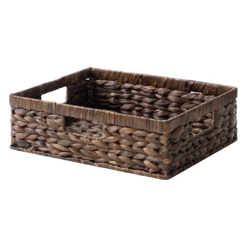 Image of StorageWorks Large Wicker Storage Baskets for Shelves, Brown Baskets,1-Pack