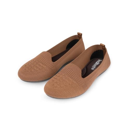 Image of Indifeet - Ballerina Shoes for Women, Stylish Half Cut Slip on, Girls Soft Winter Footwear, Ladies Comfortable Sole Walking Ballet Shoe, Casual Slip-on Ballerinas