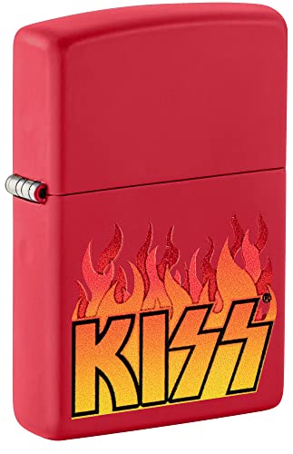 Zippo Encendedor Unisex Color Rojo Mate KISS miniatura 1