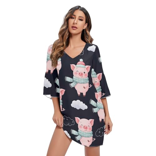 Robe de plage en mousseline de soie de haute qualité avec manches 3/4
