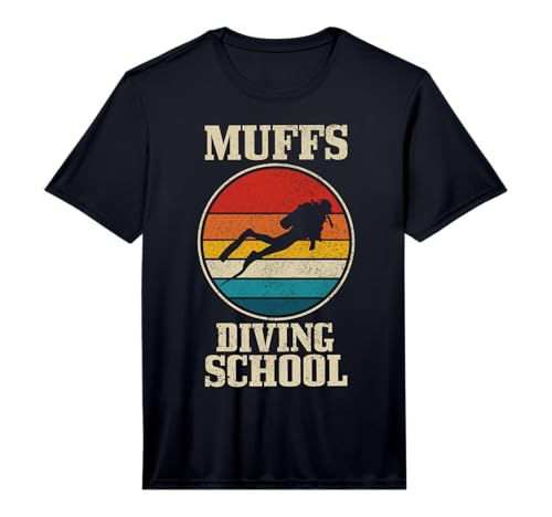 Mens Muffs Diving School Vintage Funny Scuba Diver Gift Performance T-Shirt