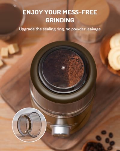 Image of SHARDOR Electric Super Silent Blade Coffee Grinder, Timed Grind Control Rotary Knob, Adjustable Coarse to Fine for Coffee Beans, Spices & Herbs, with 1 Removable Stainless Steel Bowl, Brown