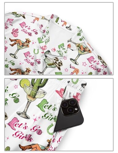 Image of Funny Satin Pajamas Set for Women Button Down Sleepwear Print Pjs Set 2 Piece Short Sleeve Loungewear Gift for Women