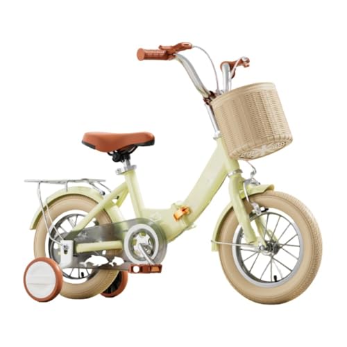 YNYN キッズバイク かわいいキッズバイク 幼児用自転車 折りたたみ 子供用自 転車 サイクル 折りたたみ式 サポートホイール付き 男の子・女の子・赤ちゃん用の子供用自転 車 入学祝い お祝い誕生日 (16インチ,きいろ)