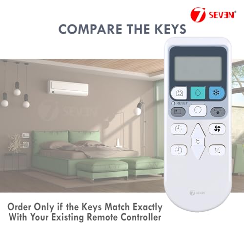 Image of 7SEVEN Compatible AC Remote for Hitachi Split AC and Window Air Conditioner the Model of Remote Control is 155, Exact Match with Remote No Pairing Required use New AAA Alkaline Battery.