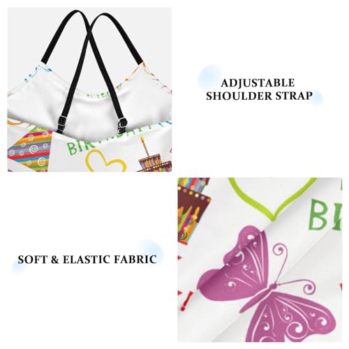 susiyo Cute Happy Birthday Girls One Piece Swimsuits Quick Dry Swimwear Bathing Suit for Beach 3-10 T4