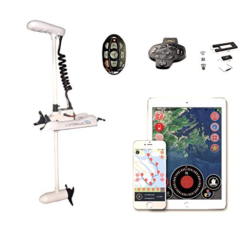 HASWING Anchor Control GPS - W12V 48 Shaft 55lbs Trolling Motor with Wireless Remote For Speed. Adjustable&Portable. Foot Pedal and quick release bracket. Electric Bow Mount For Salt and Freshwater