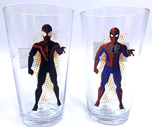 Bioworld VGY2A99SMTRS00 Beyond Amazing 60Th Anniversary Spider-Man 16Oz Pint Glass Set, Pack Of 2 Drinking Glasses cover