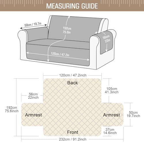Image of TAOCOCO Sofa Covers 2 Seater,Settee Covers,Non Slip Sofa Covers,Sofa Slipcovers,Pet Couch Covers,Washable Sofa Protectors for Dogs(Sand)