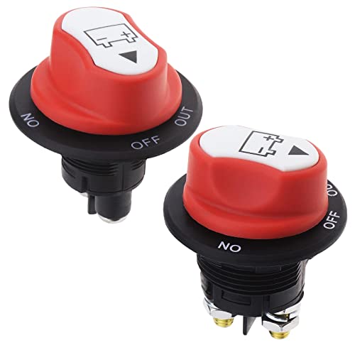 eMagTech Battery Master Disconnect Switch Cut Off Kill Switch for Car Off Road Vehicle Truck Motorcycle Boat ON-Off 2-Position 50 Amps 22mm Mounting Hole M4
