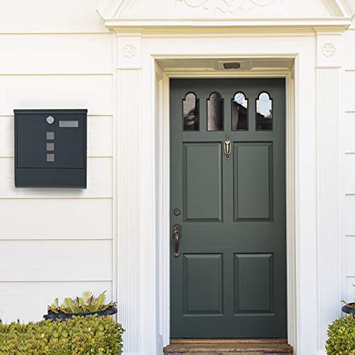 SONGMICS roestvrijstalen brievenbus, brievenbus aan de wand, slot met koperen slotcilinder, krantenvakje, raam… - Afbeelding 8