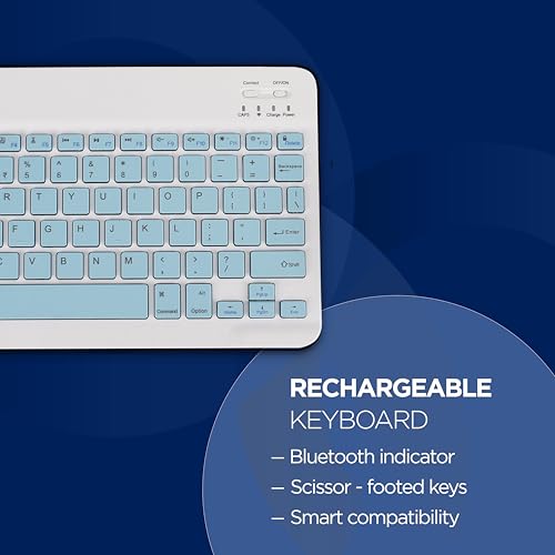 Image of Acer Nano Pad Rechargeable Bluetooth Keyboard & Mouse Combo, 3 DPI Upto 1200 DPI, 78 Keys Anti Slip Back, Ultra Thin Design for Tablet, Laptop, Mobile, 10m Working Distance, Scissor Footed (Blue)