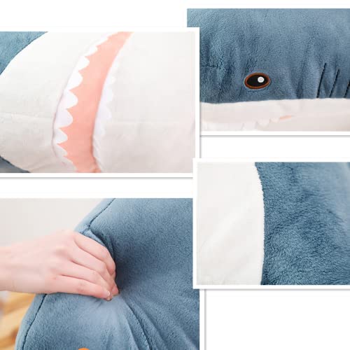 Image of XIYUAN 23.6inchShark Plush Stuffed Toy Pillow Soft Cute Shark Throw Pillow Cushion Large Shark Plush Stuffed Animal Toy CushionPillow Kids and Adult Gift