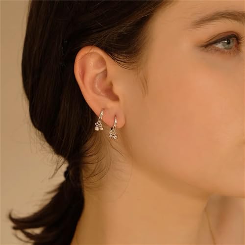 Tiny Balls Small Hoop Earrings for Women Girls 925 Sterling Silver Hypoallergenic Cute Mini Bead Charms Dangle Drop Cartilage Sleeping Huggie Hoops Earring Lovely Christmas Holiday Birthday Jewelry Gifts for Her3