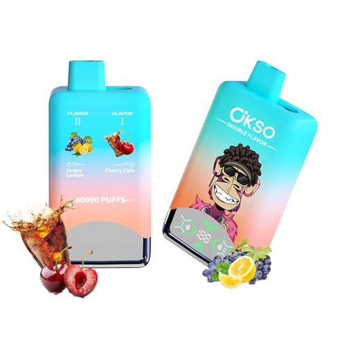 �y�_�u���t���[�o�[�zOKSO �d�q�^�o�R �g���̂� 60000��z���\ 2in1�t���[�o�[ ��e�� LED�f�B�X�v���C���� Type-C�[�d�� 650mAh�o�b�e���[ ���� �����^�� �V�[�V�� �x�C�v vape �։��p�C�| �^�[���Ȃ� �j�R�`������ (�`