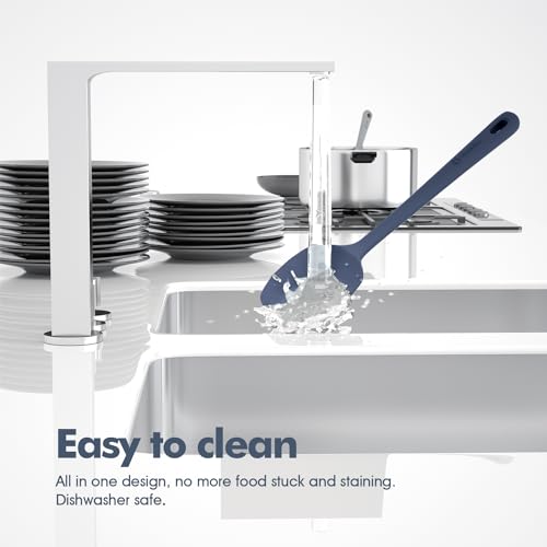 5 Pieces Silicone Spatula Set, Food Grade Rubber Spatula, Upgrade Strong Handle with Ergonomic Grip, Heat Resistant Up to 600°F for Nonstick Cookware, Cooking image 6