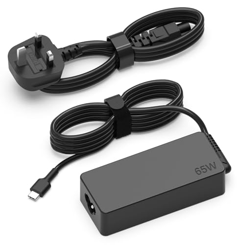 Hafiuege 65W USB Type C Laptop Charger Compatible with Lenovo ThinkPad T14 T15 E14 E15 T480 T490 T580 X280 X380 X1 Carbon Chromebook C330 S330 100e 300e 500 Yoga Type C Computer Power Adapter