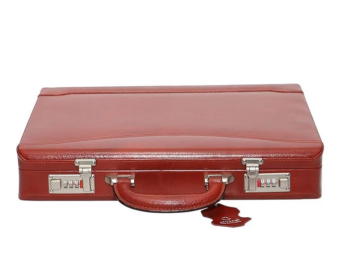 Red Cherry Genuine Leather Briefcase Laptop Compartment Expandable Features High Security Combo Number Lock Briefcase Bag for Men-picture-27