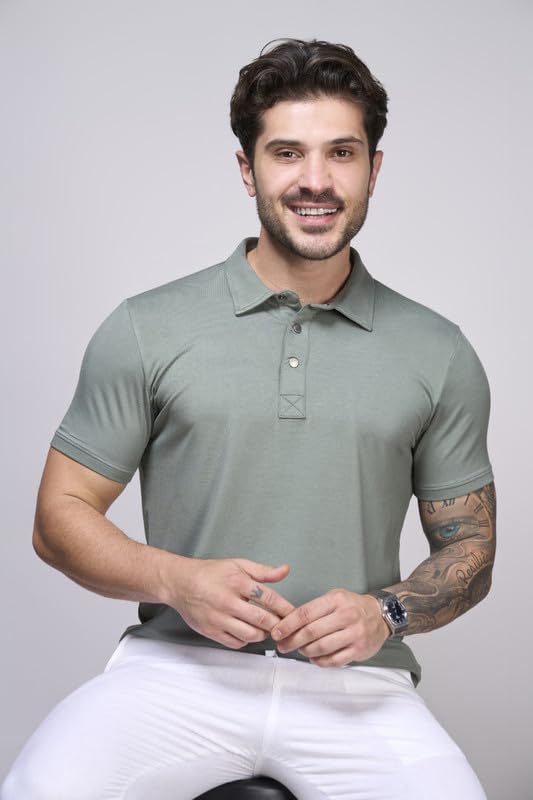 Image of Interwove Bamboo Knitted Polo T-Shirt