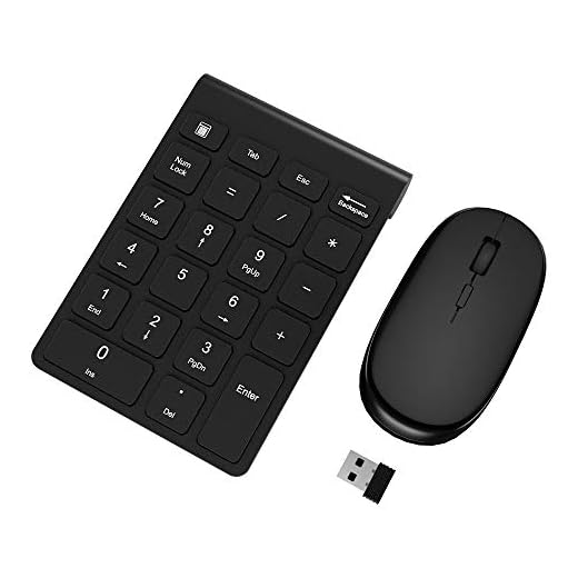 Numeric Keypad and Mouse Combo, 2.4G Wireless 1600 DPI Mini USB Number Pad and Mouse Combo with USB Receiver for Laptop Desktop PC Notebook