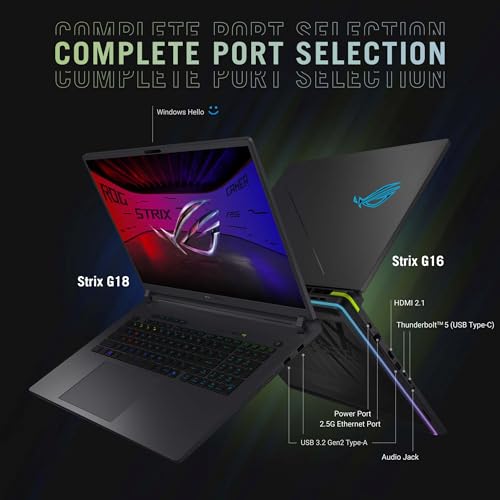 Image of ASUS ROG Strix G18 Gaming Laptop, NVIDIA RTX 5080 16GB GDDR7, Intel Ultra 9 275HX(Up to 5.4GHz, 24 Cores), 18 inch 240Hz 3ms 2.5K(2560x1600), WiFi 7, 64 GB DDR5 RAM, 8 TB SSD, Windows 11 Pro