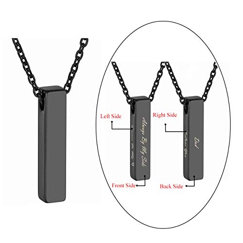 PiercingJ Free Engraving Personalized Custom Stainless Steel Urn Memorial Pendant Bar Necklace Bottle Locket Memorial Necklace Ashes Keepsake Cremation Jewelry3