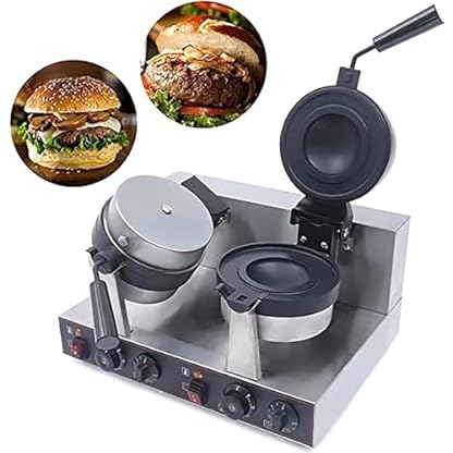 Elektrisch Hamburgerpresse Burger-Maschine, kommerzieller elektrischer Maker, 1300 W elektrischer Maker aus Edelstahl, 50–300 °C Temperaturregelung, für die Küche zu Hause, Frühstück, Snack – Bild 3