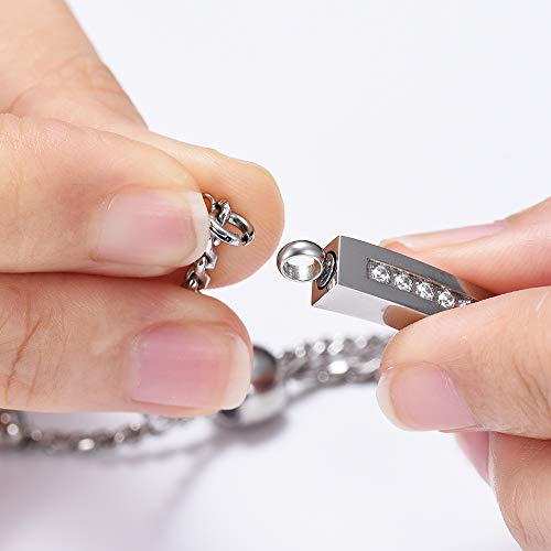Minicremation Shiny Crystal Cremation Bracelet for Ashes for Women Cube Urn Bangle Locket Ash Holder Memorial Jewelry Bracelet Keepsake Gift - Image 3