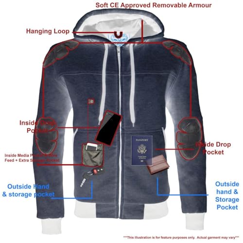 Image of Milwaukee Performance MPM1788 Men's Silver CE Approved Removable Armored Hoodie with Aramid By Dupont (4X-Large)