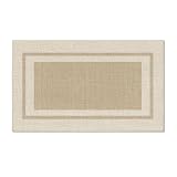 Artoid Mode Beige Absorbent Rectangle Non-Skid Doormat, Home Mats Non Slip Washable Natural Rubber Back Door Mat Floor Mat for 17x29 Inch