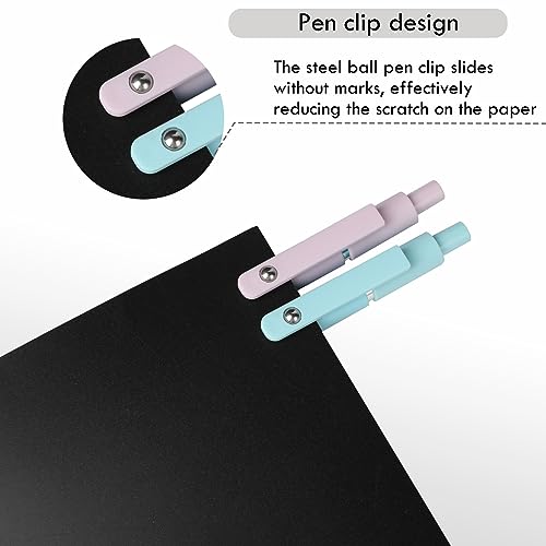 Image of Ddaowanx Gel Pens, 5 Pcs 0.71mm Quick Dry Black Ink Pens Fine Point Smooth Writing, Gradient Color, Aesthetic Cute Office School Supplies Gifts for Women