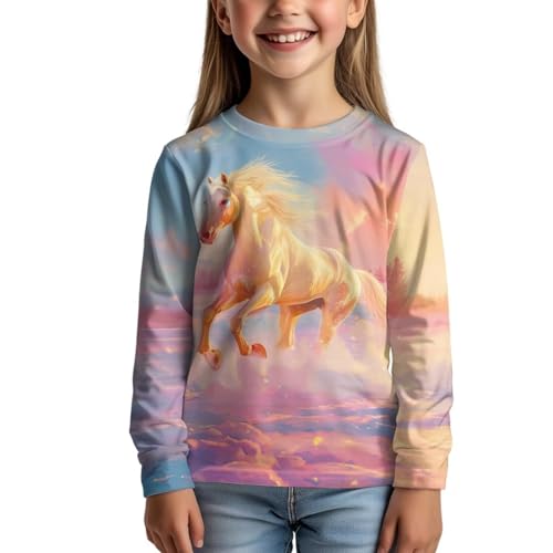 Image of Kids Long Sleeve Shirts for Girls 3-16 Year Old Cute Clothes for Teen Girls Casual Workout Tops