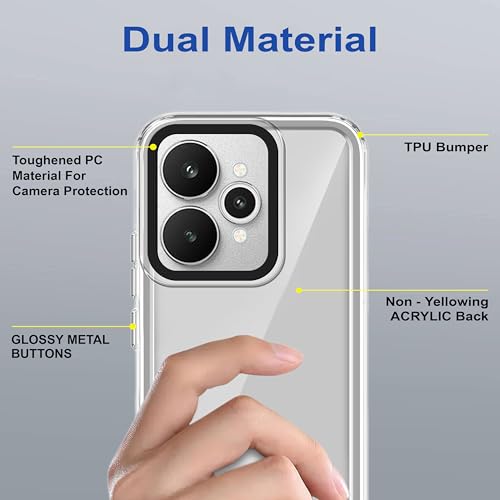 Image of Zapcase Back Case Cover for Realme 15 5G | Compatible for Realme 15 5G Back Cover | Case Cover with Camera Protection | (TPU + PC | Transparent)