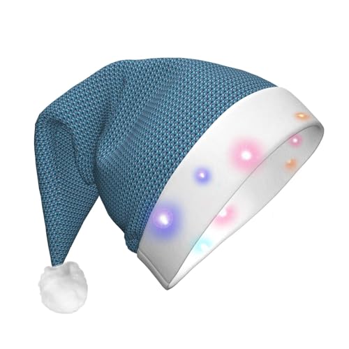 Bkdogkt Gorro de Navidad con estampado de ballena animal azul profundo para hombres y mujeres, con luces, para vacaciones, Halloween, Navidad, suministros de fiesta