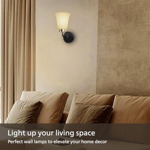 Image of PHILIPS Trumpet Black & Brass Wall Light | Decorative Indoor Wall Lamp For Bedroom & Hall | Bulb Base : E27 (Bulb Not Included)