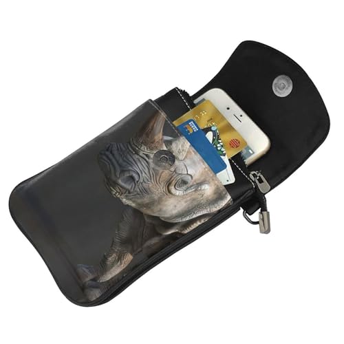 animal rhino Print Small Crossbody Handbags Adjustable Shoulder Strap for Women Mini Cell Phone Purse4