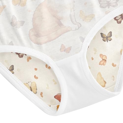 ZZKKO Country Cat and Butterflies Girls Underwear Toddler Panties for Girls Comfort Brief Size 2T-8Y4